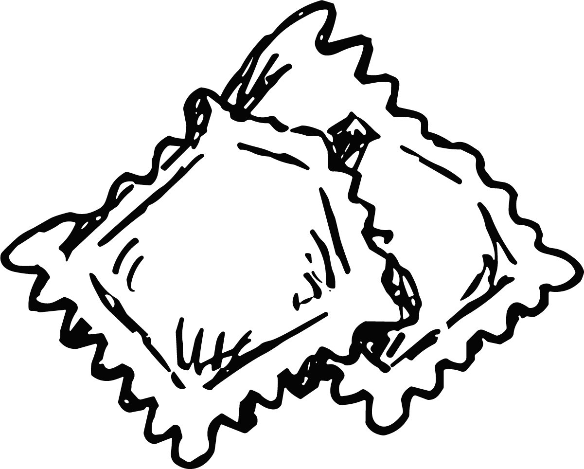 Ravioli Pasta SVG Rough Sketch Vector - Image 1