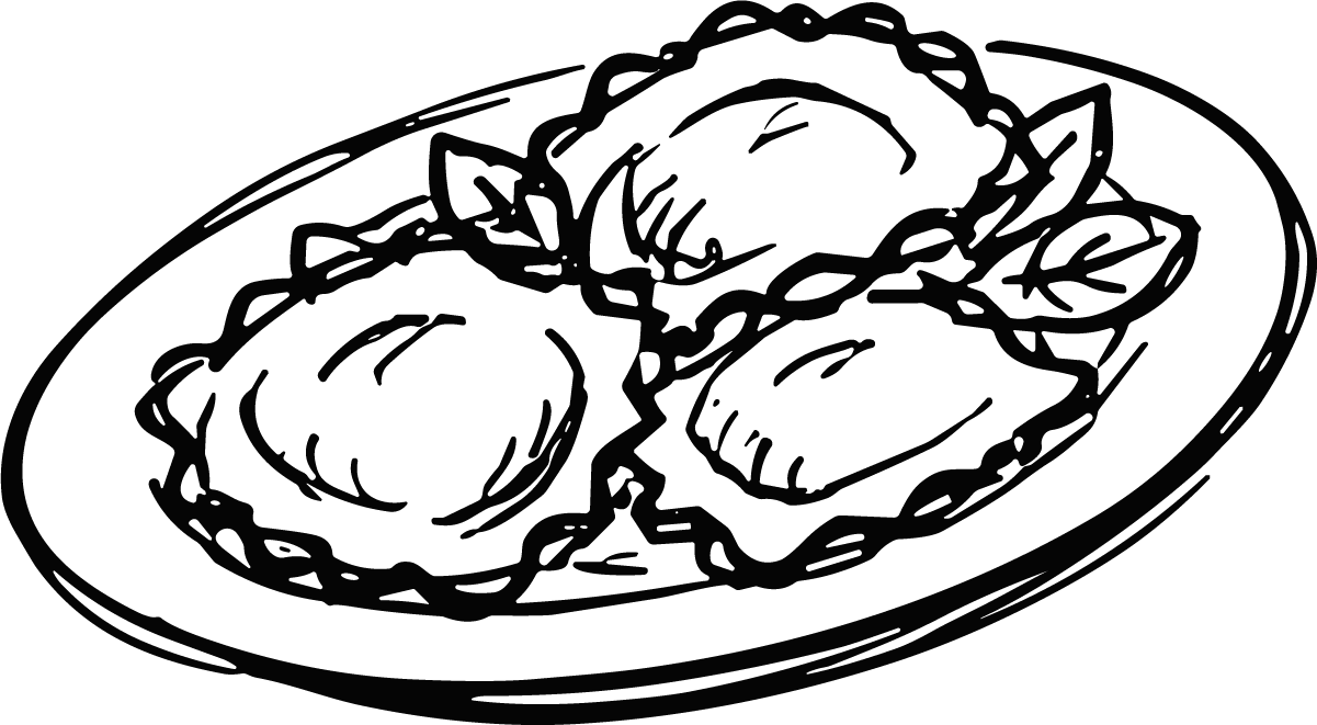 Ravioli Plate SVG Bold Outline Vector - Image 1