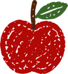 Red Apple SVG Textured Doodle Vector