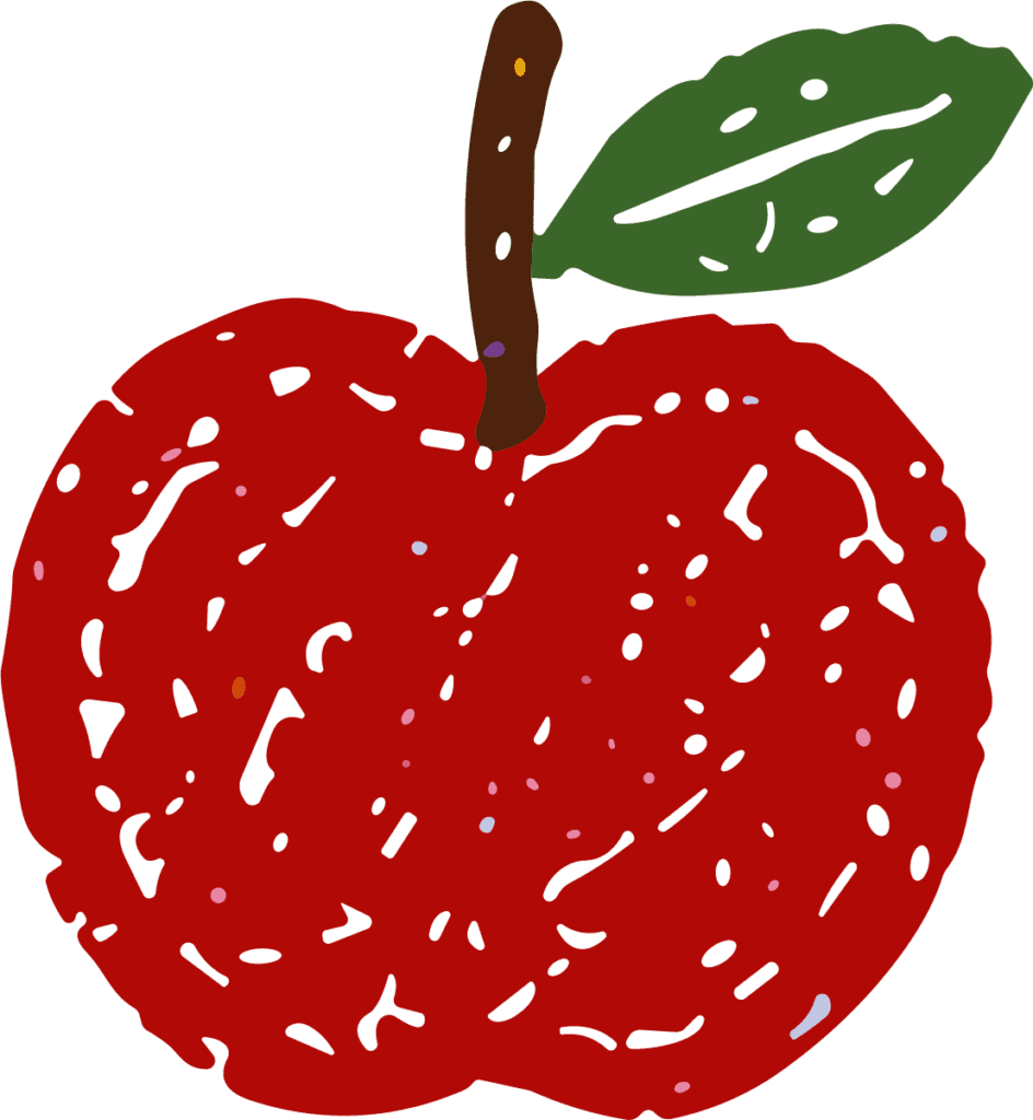 Red Apple SVG Textured Doodle Vector