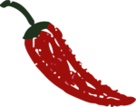 Red Chili Pepper SVG Rustic Painted Vector