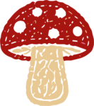 Red Mushroom SVG Speckled Doodle Vector