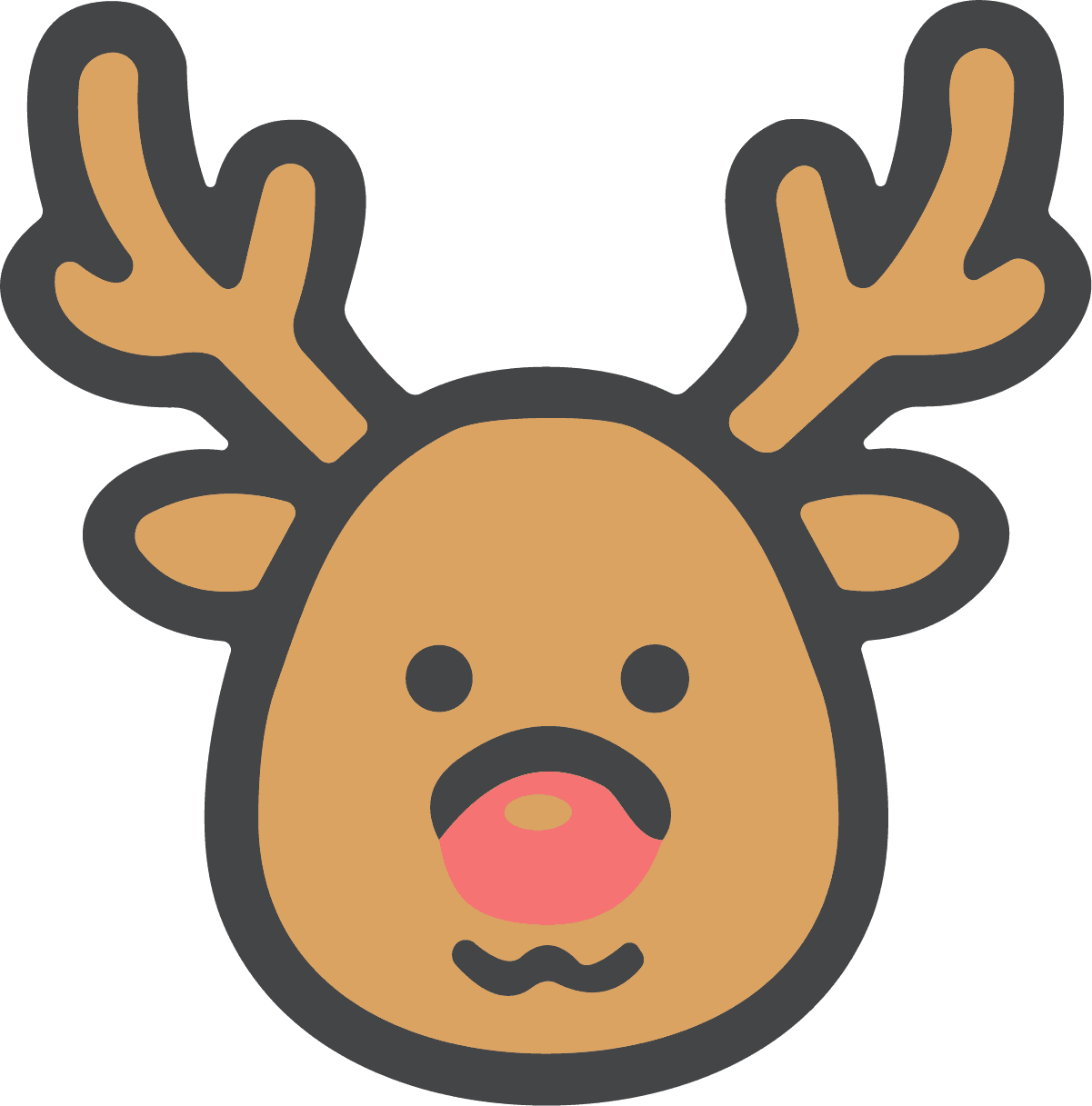 Reindeer Face SVG Rosy Nosed Vector - Image 1