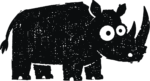 Rhinoceros SVG Textured Sketch Vector
