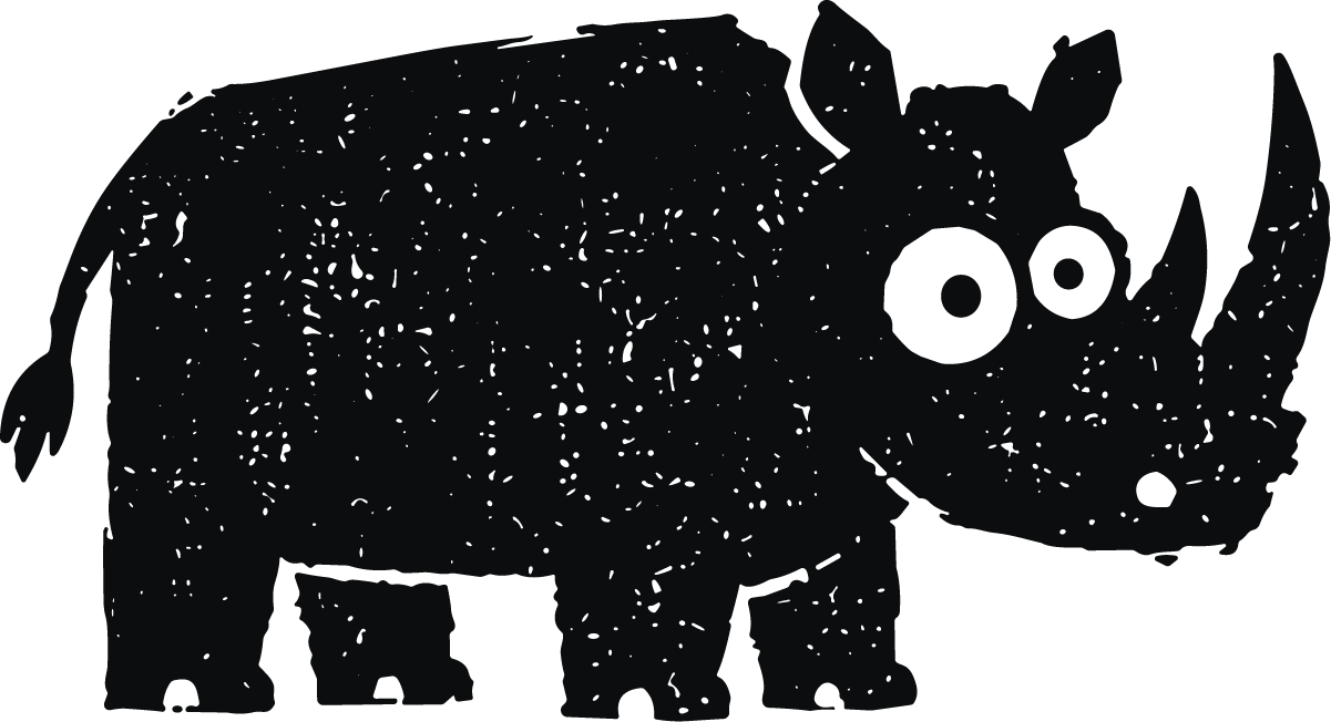 Rhinoceros SVG Textured Sketch Vector - Image 1