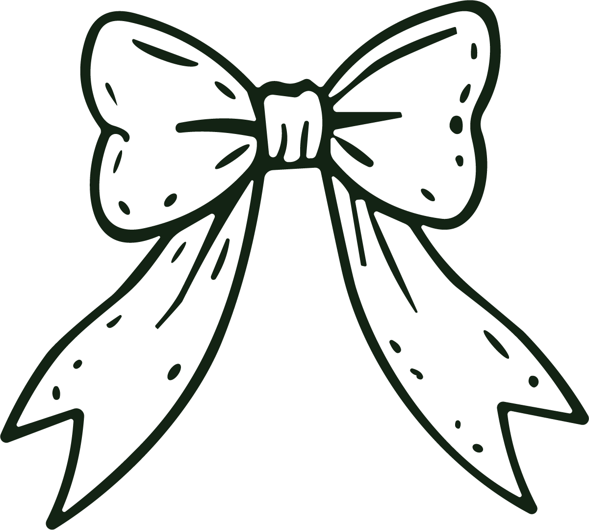 Ribbon Bow SVG Sketchy Outline Vector - Image 1