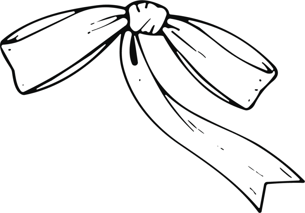 Ribbon Bow SVG Flowing Outline Vector