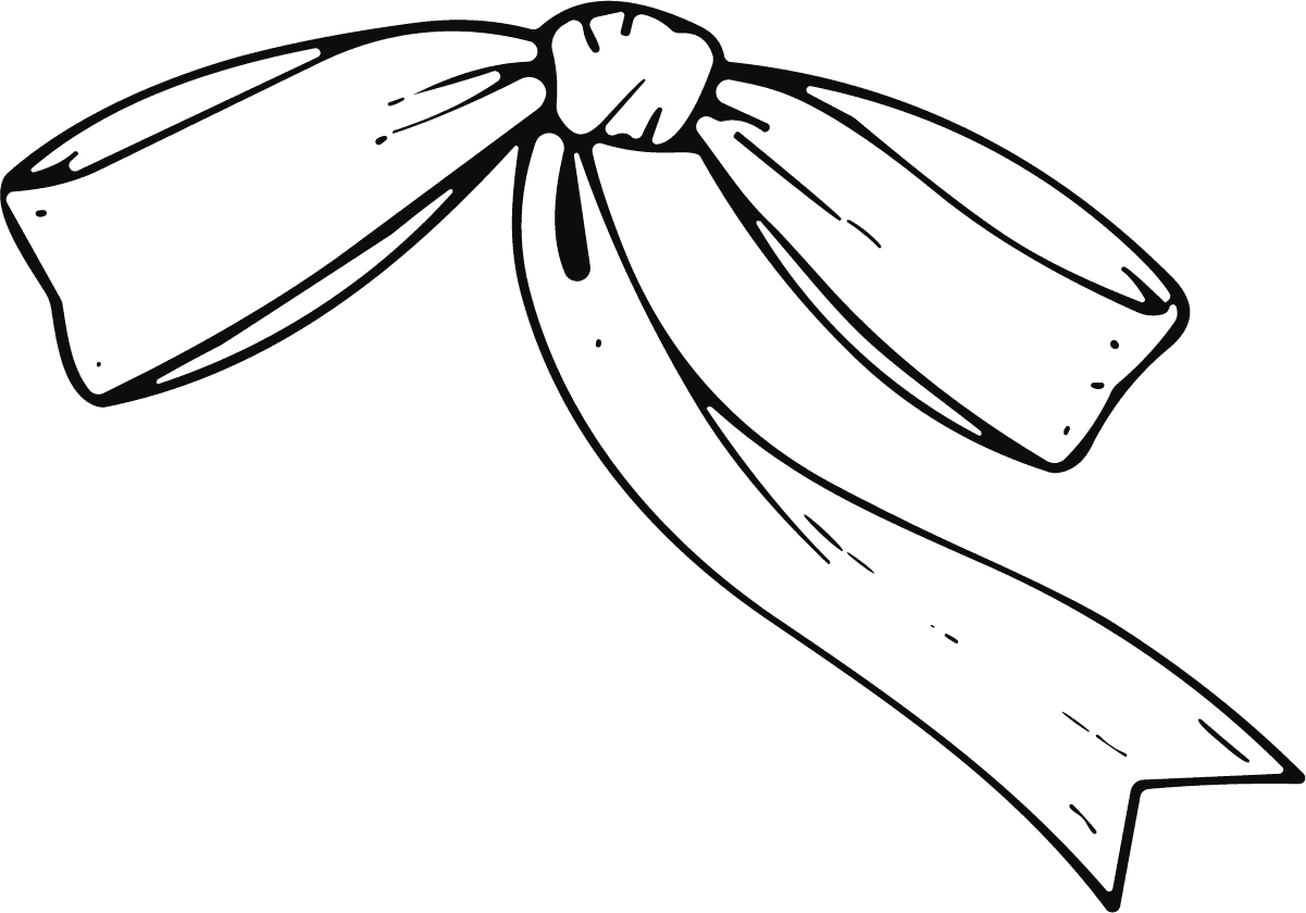 Ribbon Bow SVG Flowing Outline Vector - Image 1