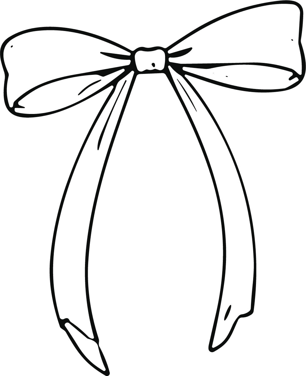 Ribbon Bow SVG Long Tails Vector - Image 1
