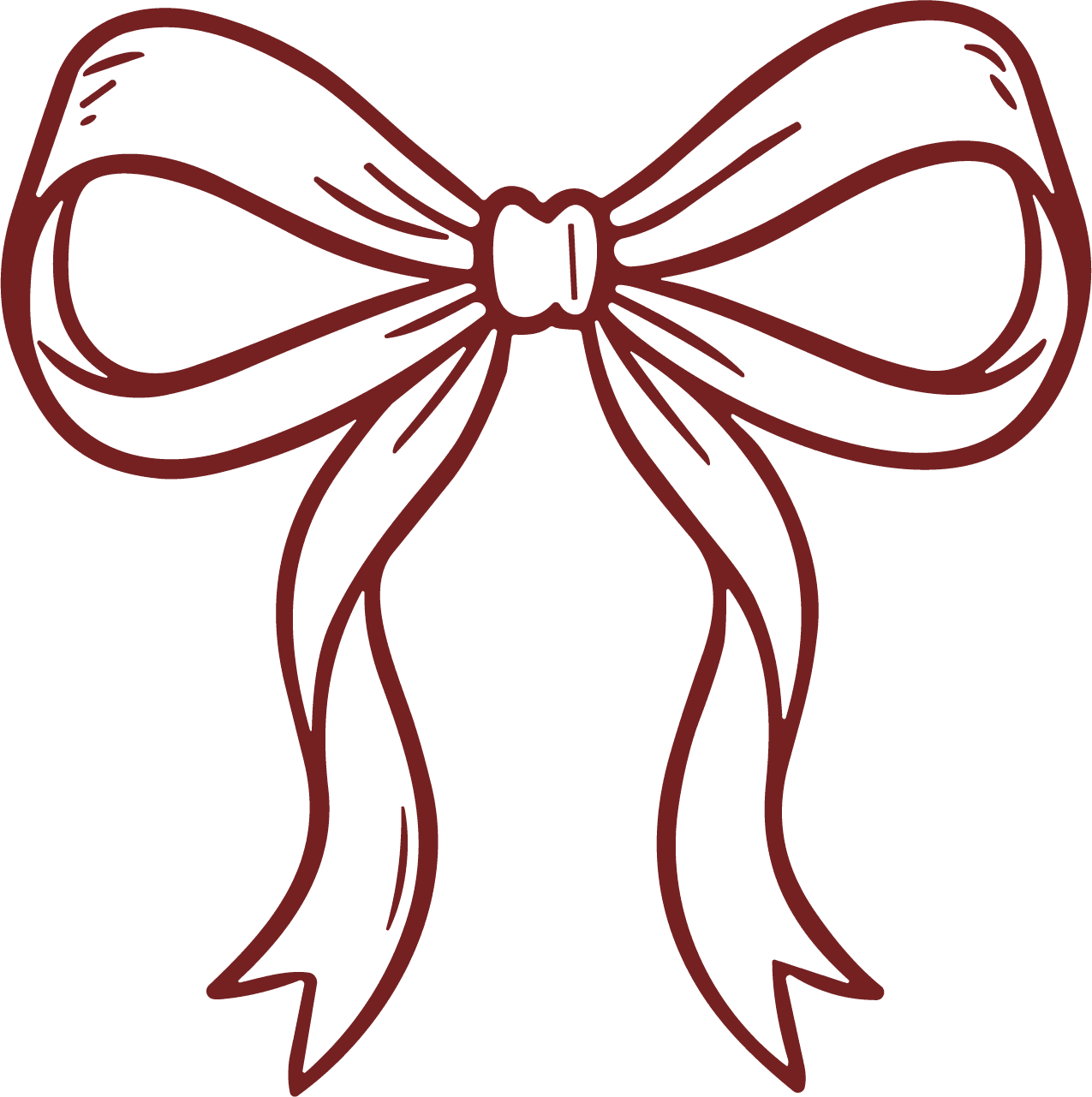 Ribbon Bow SVG Flowing Line Sketch Vector - Image 1