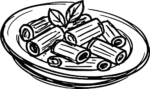 Rigatoni Pasta SVG Bold Outline Vector