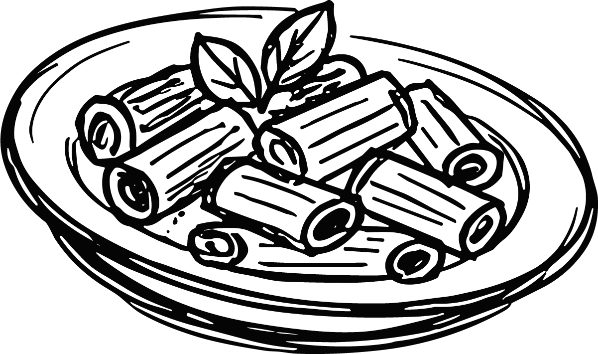 Rigatoni Pasta SVG Bold Outline Vector - Image 1