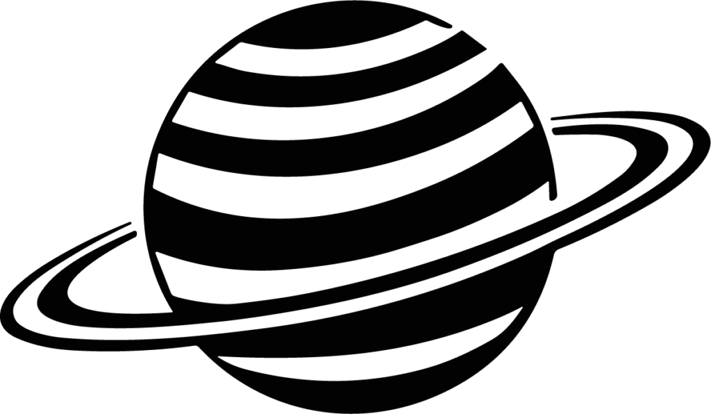 Ringed Planet SVG Bold Silhouette Vector