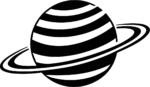 Ringed Planet SVG Bold Silhouette Vector