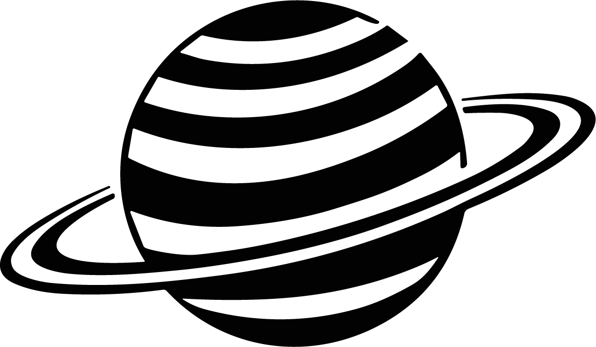 Ringed Planet SVG Bold Silhouette Vector - Image 1
