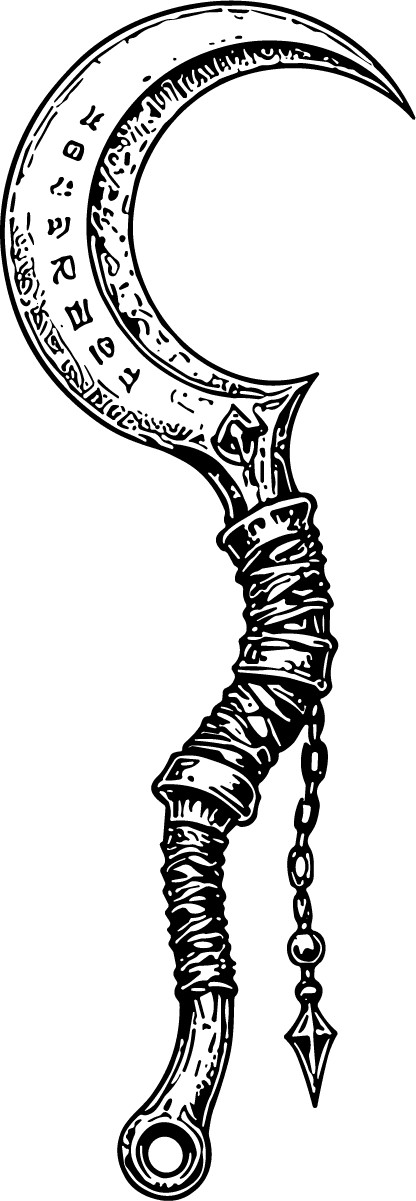 Ritual Scythe Blade SVG Dark Fantasy Vector - Image 1