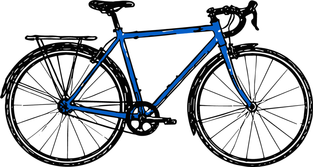 Road Bicycle SVG Bold Blue Outline Vector