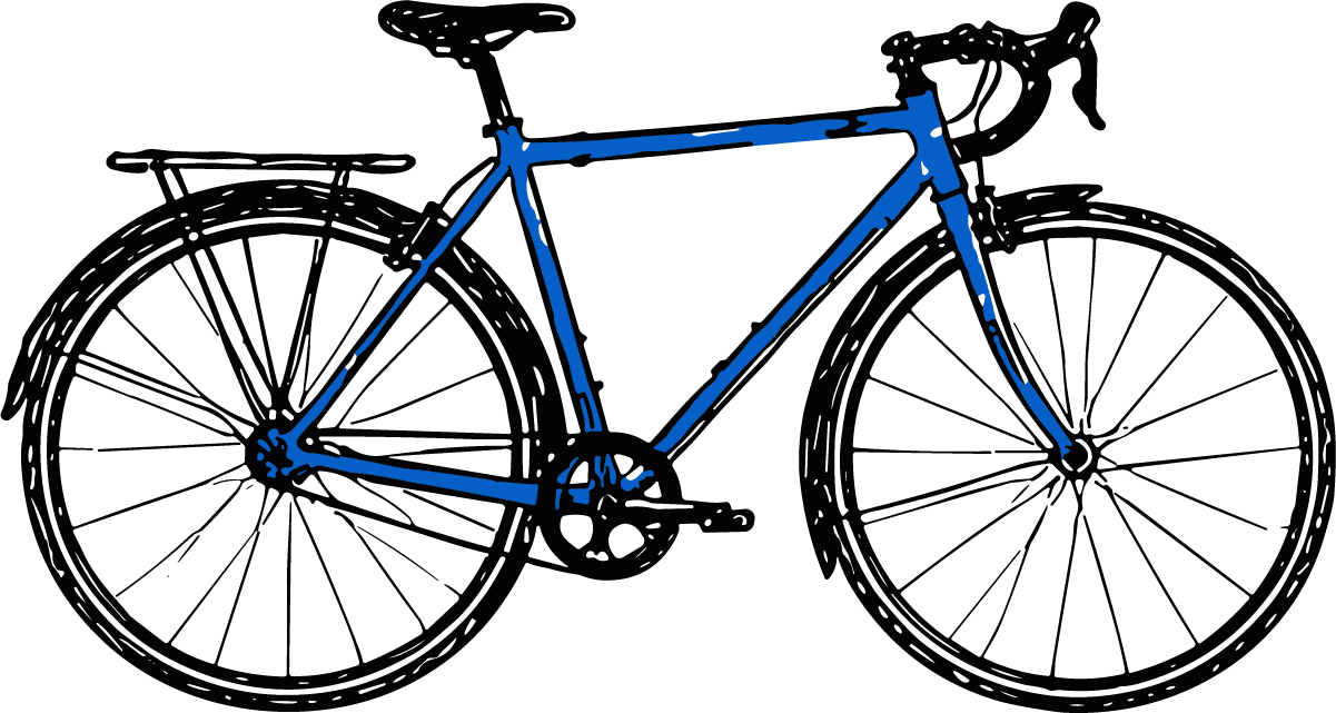 Road Bicycle SVG Bold Blue Outline Vector - Image 1