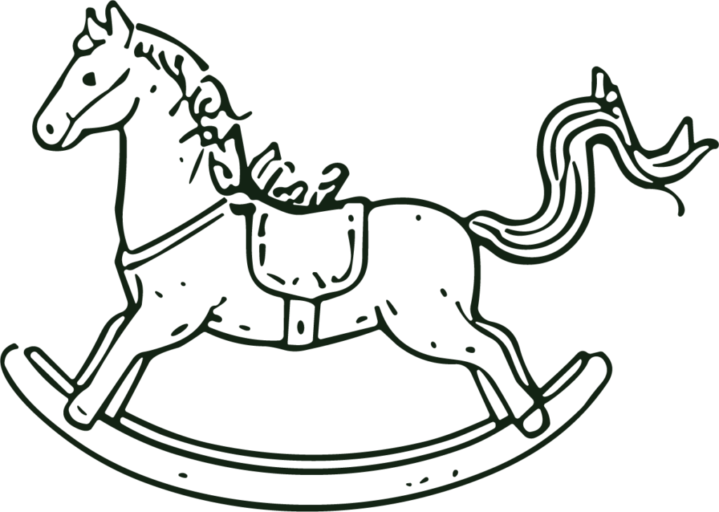 Rocking Horse SVG Flowing Mane Vector
