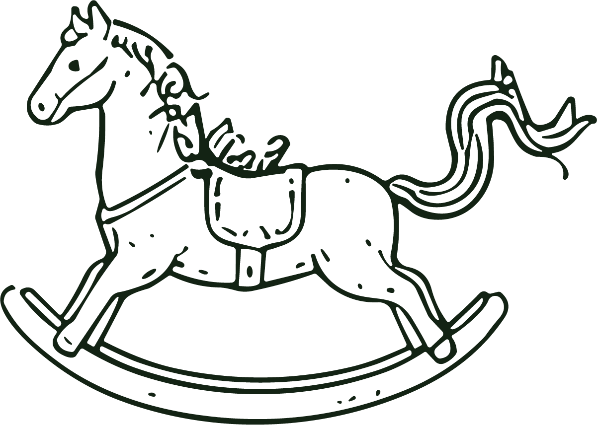 Rocking Horse SVG Flowing Mane Vector - Image 1