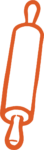 Rolling Pin SVG Bold Orange Outline Vector