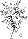 Rose Bouquet SVG Delicate Bloom Vector