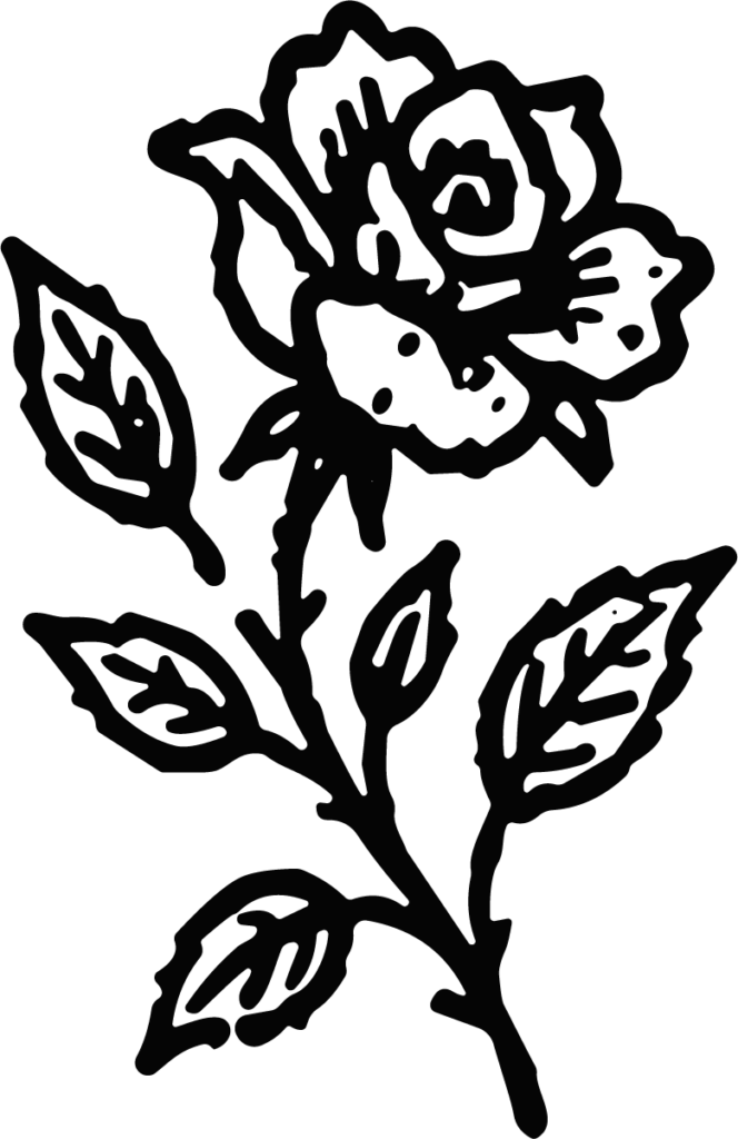 Rose Flower SVG Bold Woodcut Vector