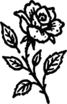Rose Flower SVG Bold Woodcut Vector