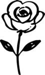 Rose Flower SVG Bold Outline Vector