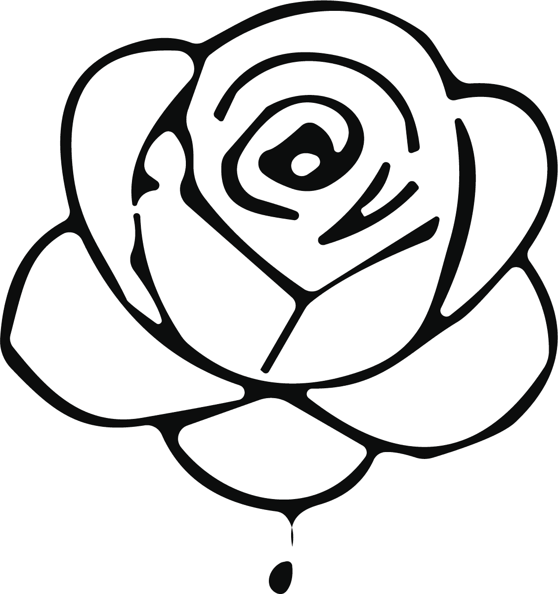 Rose Flower SVG Bold Outline Vector - Image 1