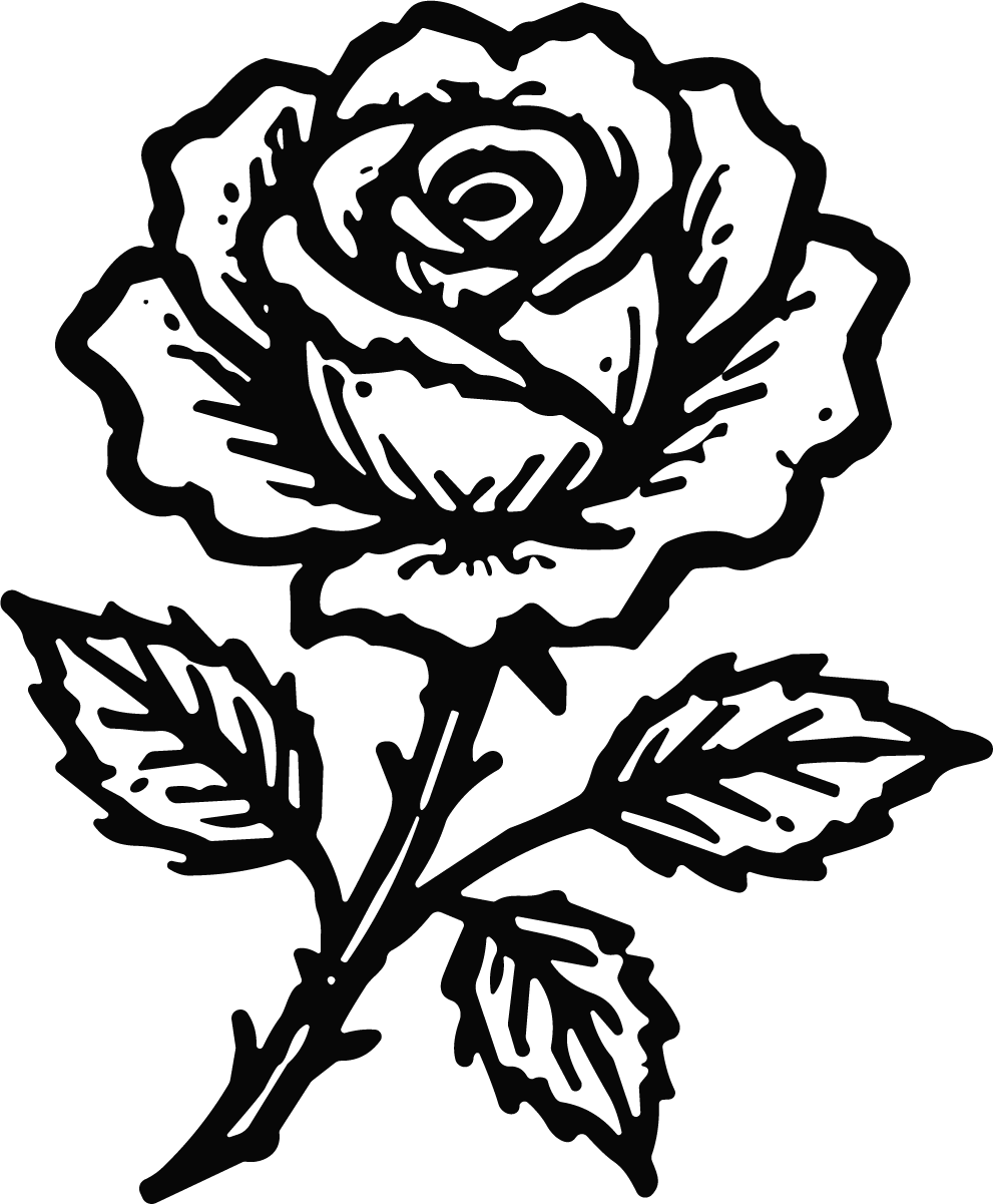 Rose Flower SVG Bold Botanical Vector - Image 1