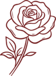 Rose Flower SVG Delicate Outline Vector