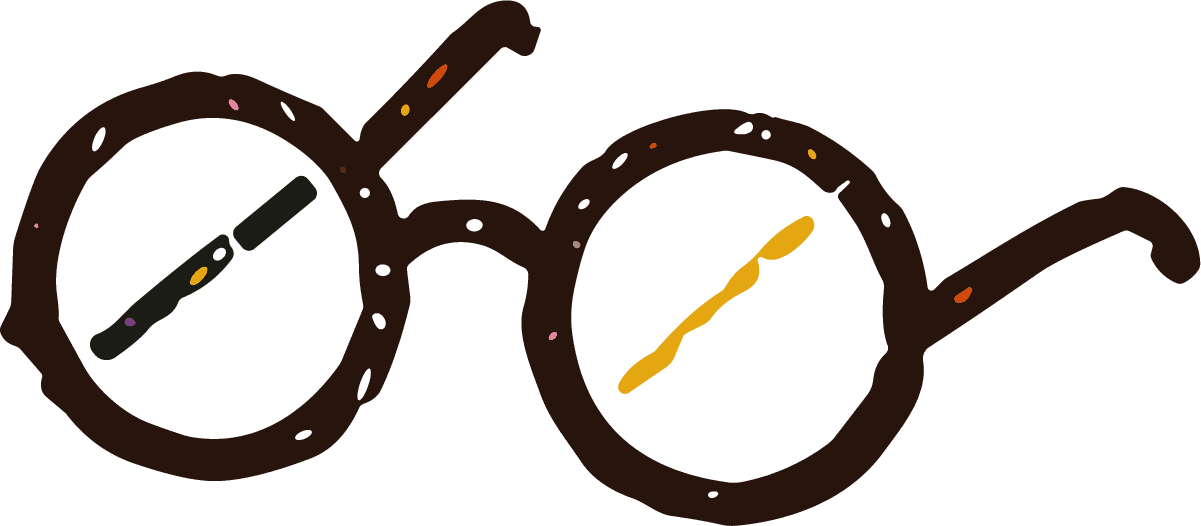 Round Eyeglasses SVG Playful Doodle Vector - Image 1