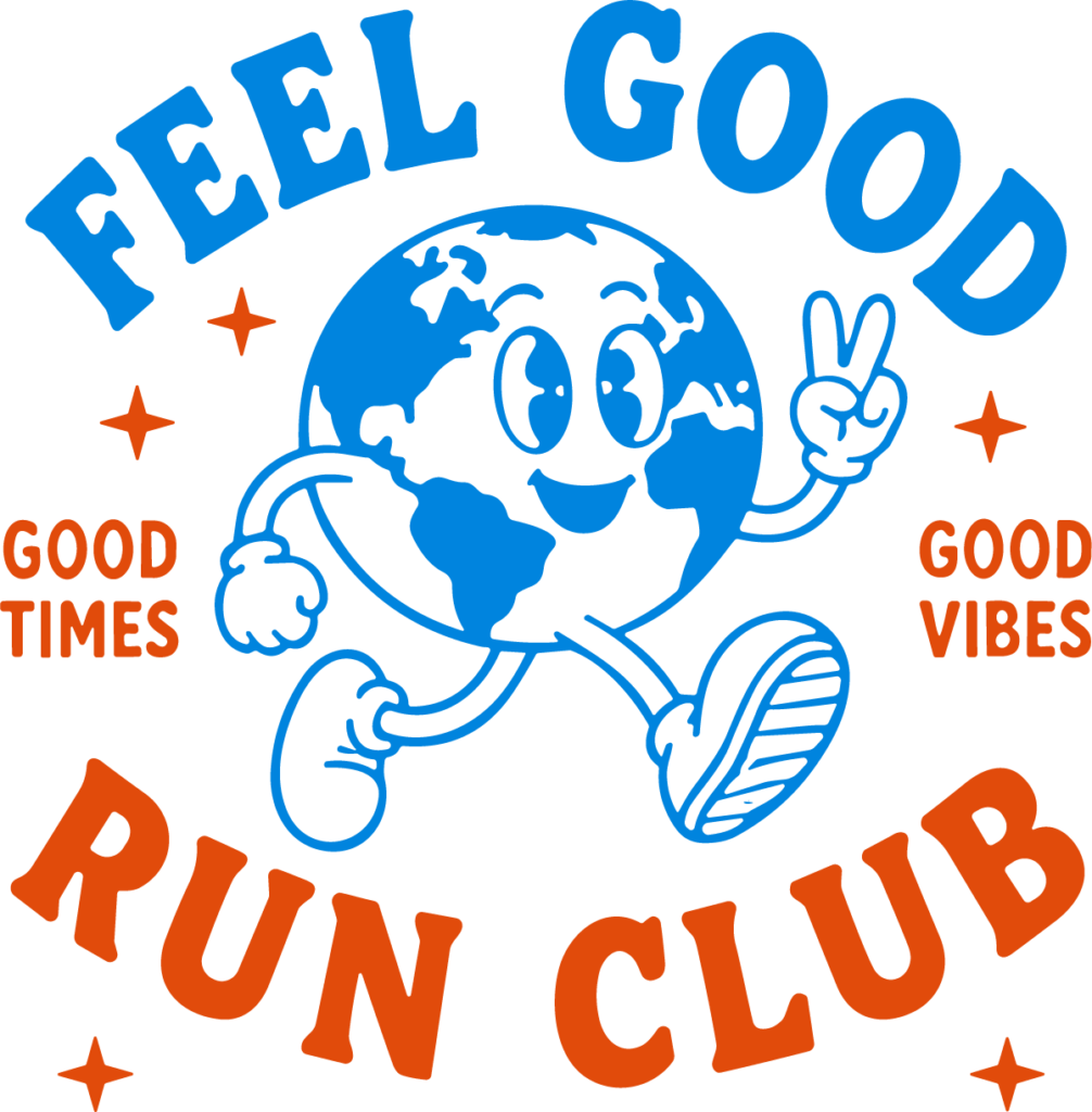 Running Earth Character SVG Retro Run Club Vector