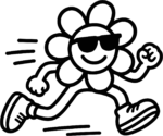 Running Flower Character SVG Cool Speedy Vector