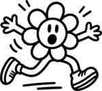 Running Flower Character SVG Startled Sprint Vector