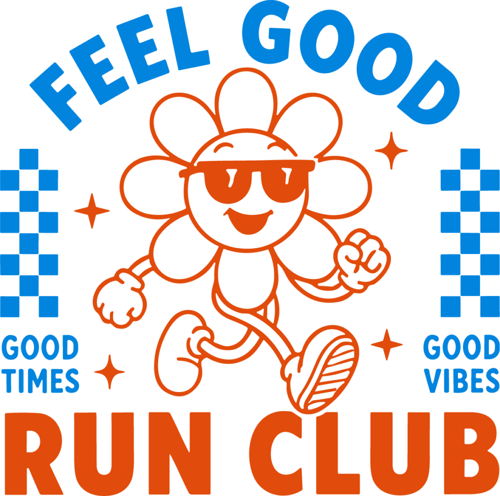 Running Flower Mascot SVG Retro Sporty Vector