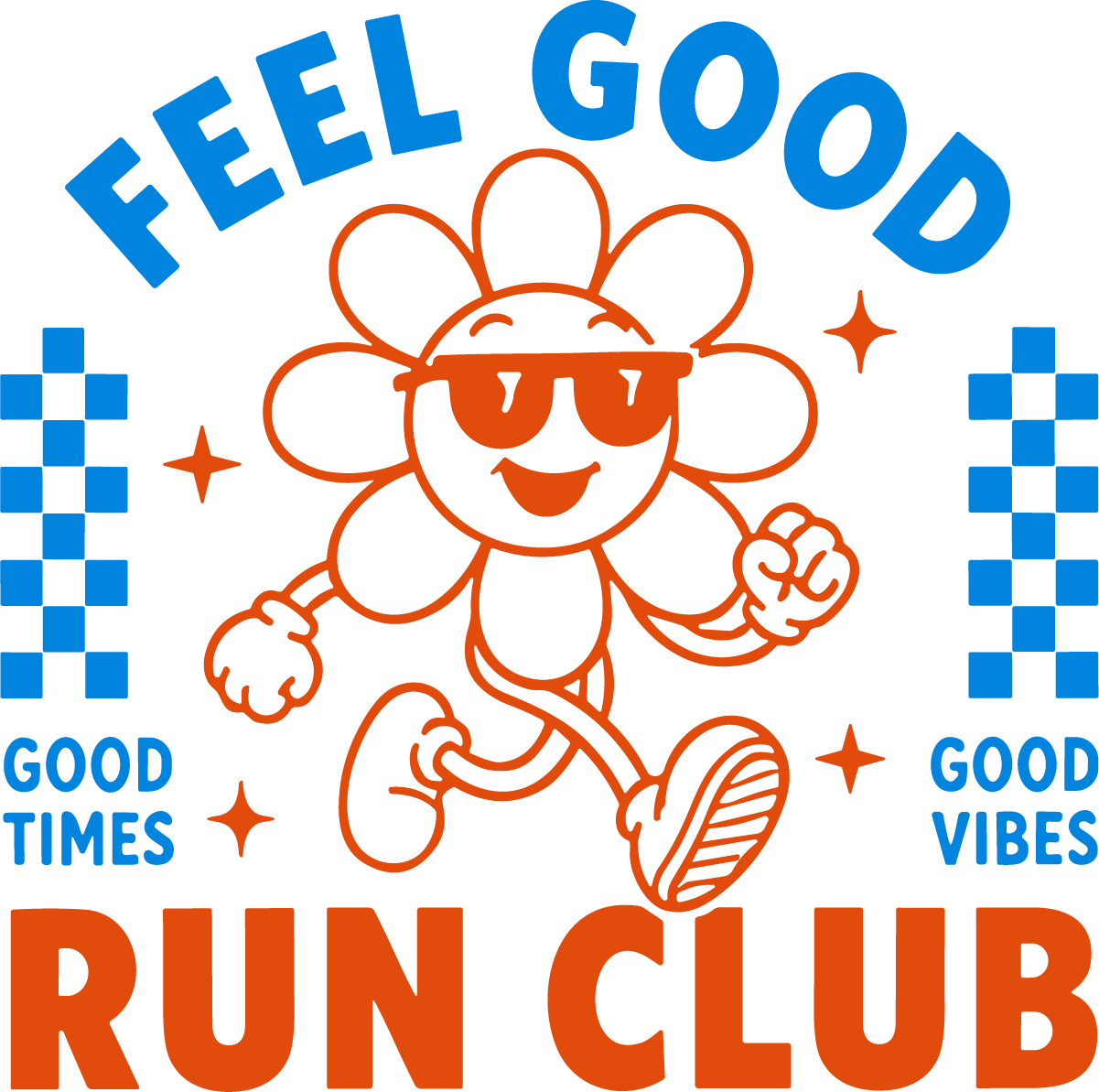 Running Flower Mascot SVG Retro Sporty Vector - Image 1