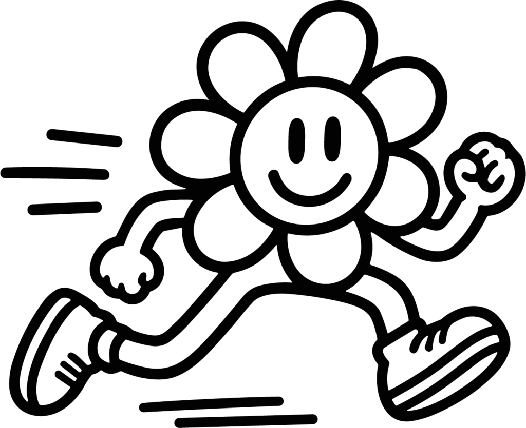 Running Flower SVG Cheerful Sprint Vector