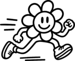 Running Flower SVG Cheerful Sprint Vector