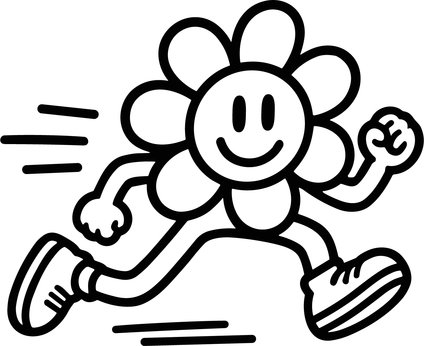 Running Flower SVG Cheerful Sprint Vector - Image 1