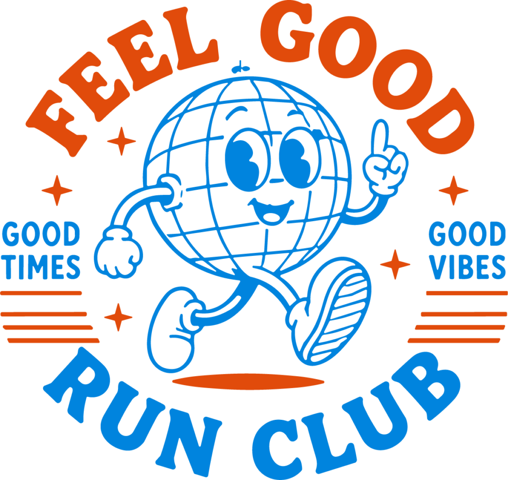 Running Globe Mascot SVG Retro Badge Vector