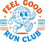 Running Globe Mascot SVG Retro Badge Vector