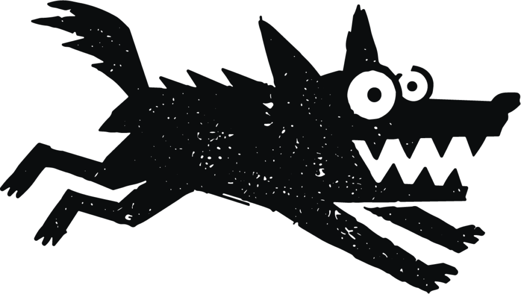 Running Wolf SVG Spooky Sketchy Vector