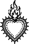 Sacred Heart SVG Flaming Devotion Vector