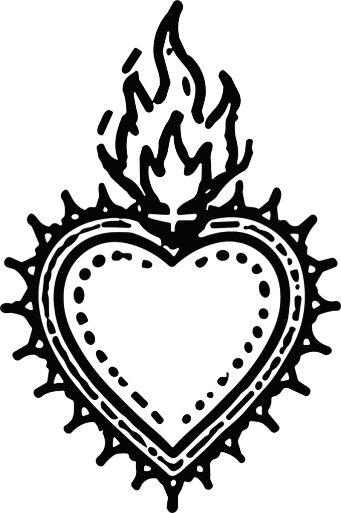 Sacred Heart SVG Flaming Devotion Vector