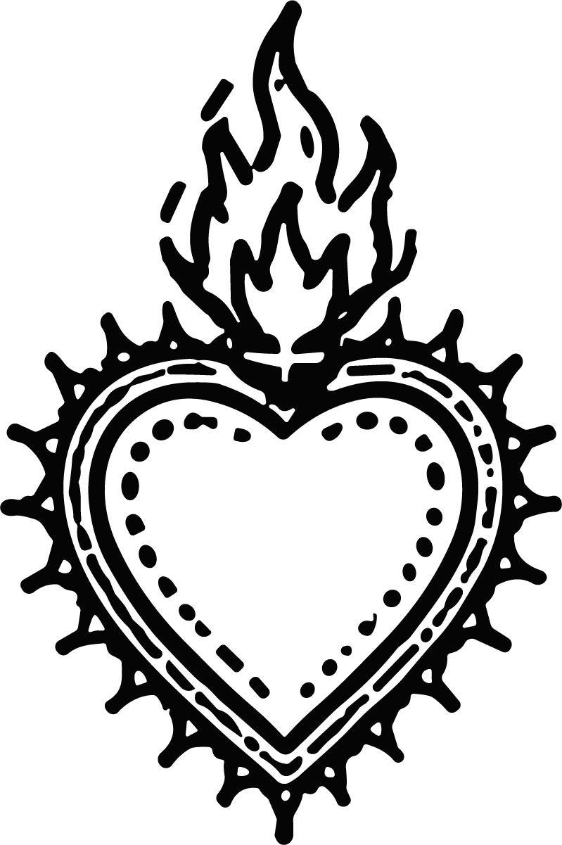 Sacred Heart SVG Flaming Devotion Vector - Image 1