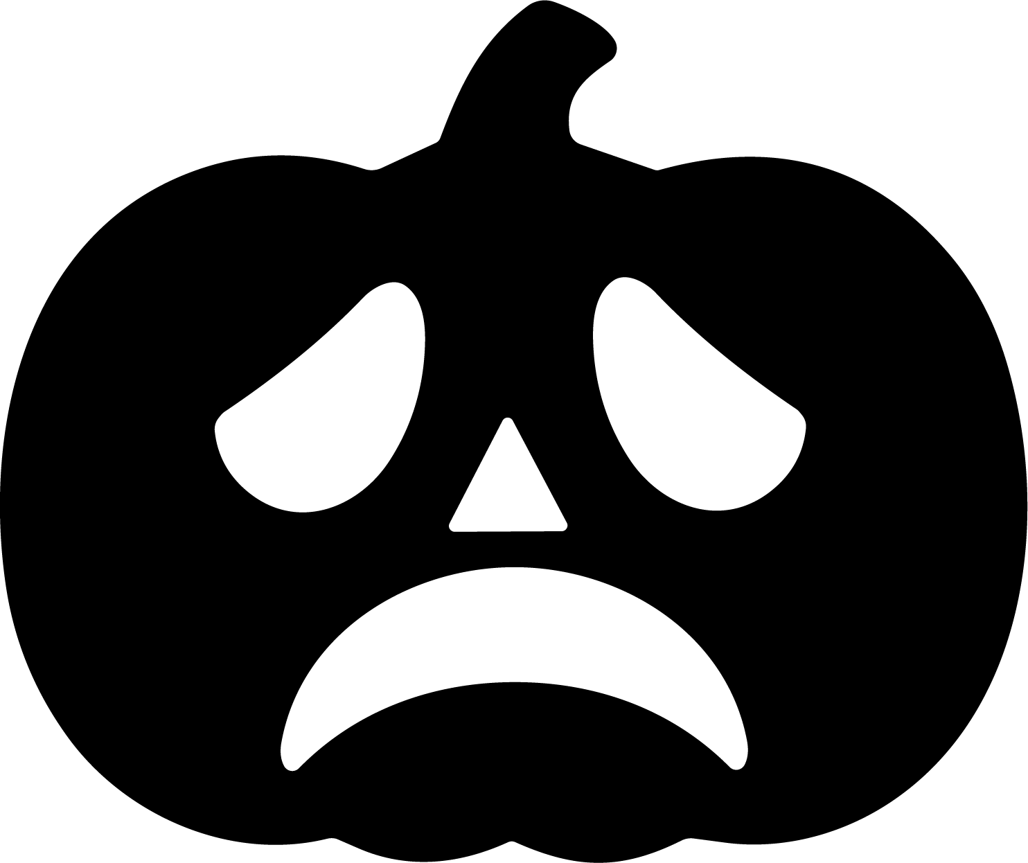 Sad Pumpkin SVG Gloomy Jack-o-Lantern Vector - Image 1