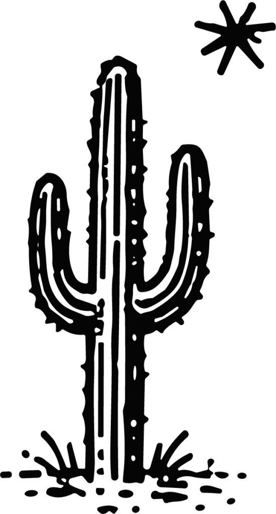 Saguaro Cactus SVG Desert Night Vector