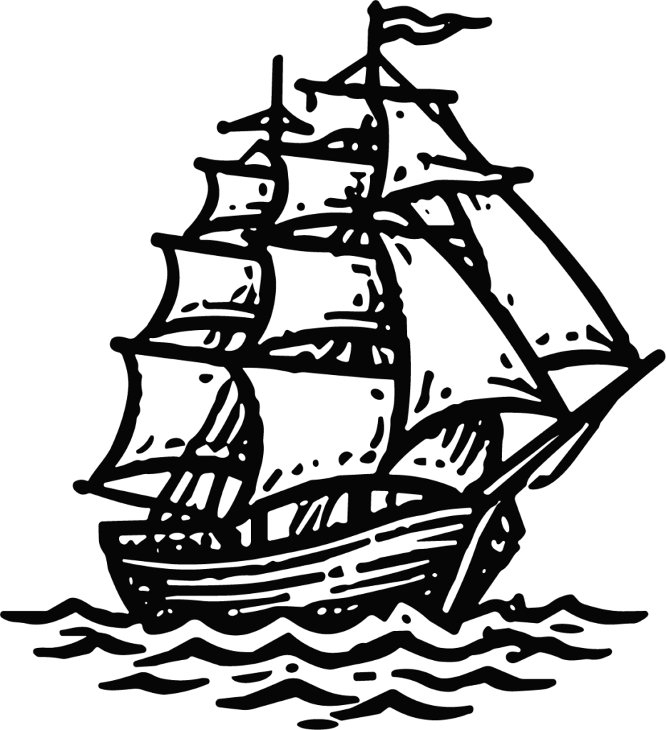 Sailing Ship SVG Vintage Nautical Sketch Vector